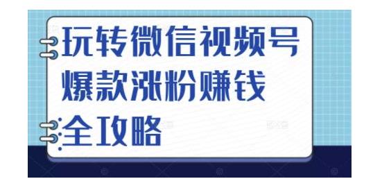 快速抓住微信视频号流量风口(掌握视频号爆粉赚钱攻略)