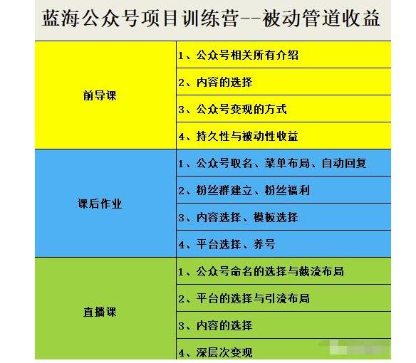 创造被动收益管道蓝海公众号项目(长期稳定)