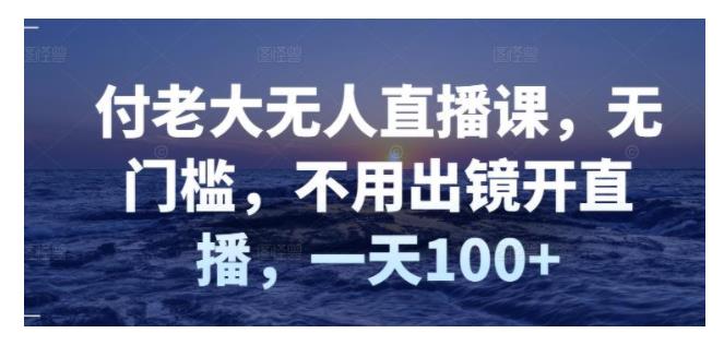 付老大无门槛不用出镜抖音无人直播教程(每天稳定100以上)