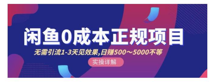 宇晨手把手教你闲鱼无货源卖货技巧(价值8000)