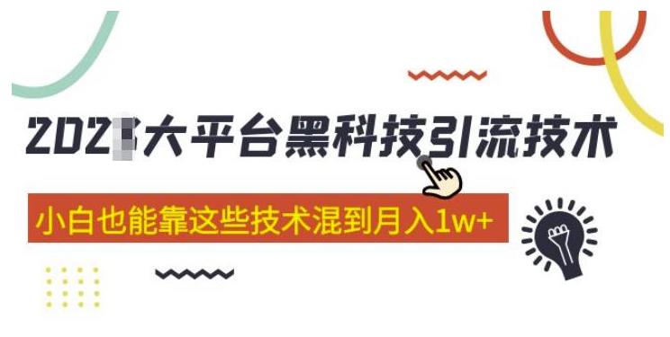 大神分享大平台黑科技引流技术(小白也能月收益过万)