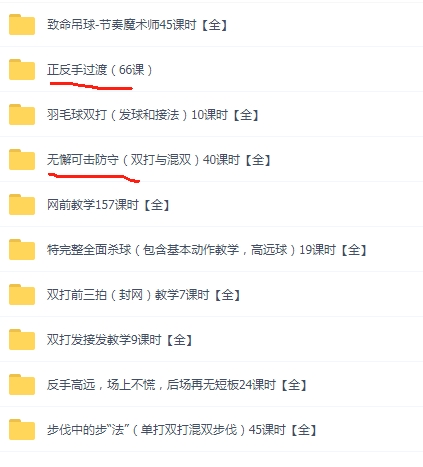 入门到精通李宇轩羽毛球教学网课(资源完整无缺漏)
