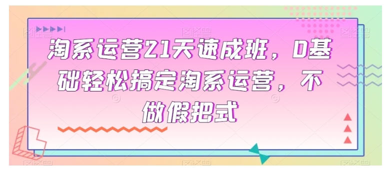 0基础学淘系运营21天速成班(10大核心模块分解淘宝运营)