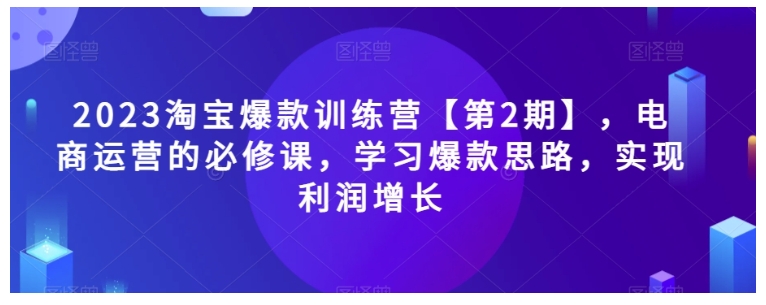 2023电商必学淘宝爆款训练营(实现利润增长)