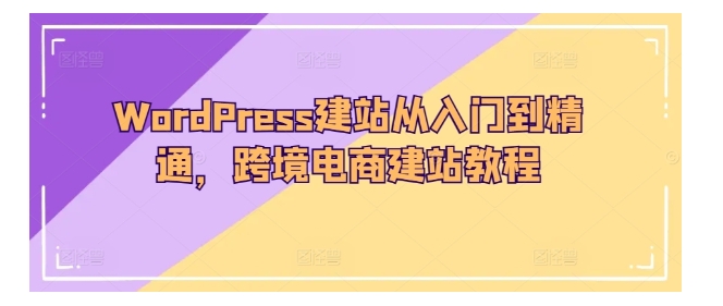 0基础学跨境电商建站(WordPress建站从入门到精通)